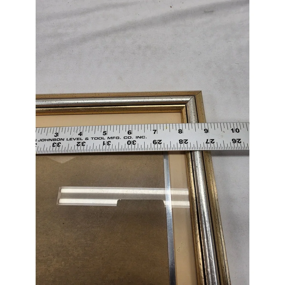 Lot of 3 Gold and Silver Metallic Picture Frames with Mats 8x10 Gallery Set